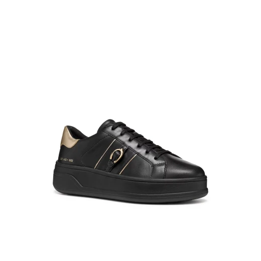 Geox Spherica ECUB 2 Woman's Sneakers Black Nappa Leather Flatform 40 Ultra Breathable Cushioned Stylish Contemporary Design Perfect for Long Walks Item Code D56WVB 085Y2 C9258 - Image 3