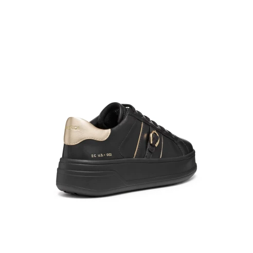 Geox Spherica ECUB-2 Woman's Sneaker Black Nappa Leather Flatform 36 Ultra Breathable Cushioning Stylish Design for Women's Casual Wear - Geox - Image 4