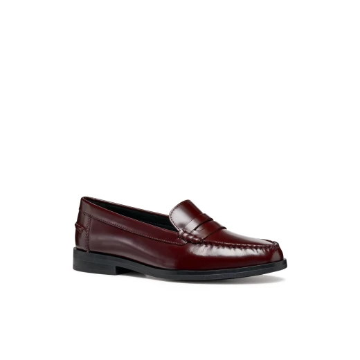 Cloridie Woman Wine Loafers Leather Classic Design 38 Perfect City Style Comfortable and Refined Day to Day Wear Stylish Women's Shoes D56XGA.00038.C7011 - Geox - Image 3