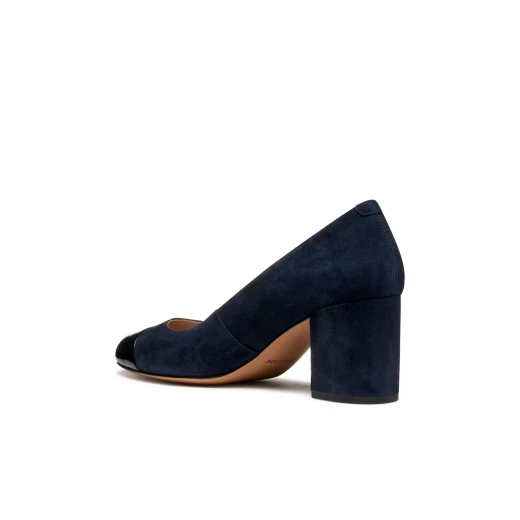 حذاء فيرنيليسا 65 نسائي جلد سويدي كعب عالي كحلي تفاصيل لامعة مقاس 37 - Image 5