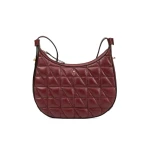 Maryemy Women's Bordeaux Handbag With Elegant Quilted Design, Crafted From Premium Tumbled Leather. Perfect 2 Carry Essentials For City, Office And Evening. Stylish Shoulder Bag. - Geox