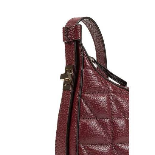 Maryemy Women's Bordeaux Handbag With Elegant Quilted Design, Crafted From Premium Tumbled Leather. Perfect 2 Carry Essentials For City, Office And Evening. Stylish Shoulder Bag. - Geox - Image 4