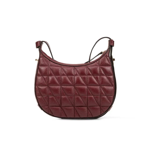 Maryemy Women's Bordeaux Handbag With Elegant Quilted Design, Crafted From Premium Tumbled Leather. Perfect 2 Carry Essentials For City, Office And Evening. Stylish Shoulder Bag. - Geox - Image 6