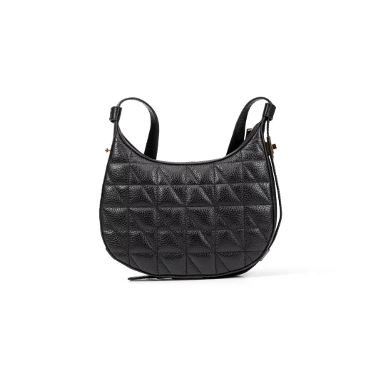 Maryemy Woman Black Quilted Leather Handbag Elegant City Bag for Women Premium Tumbled Leather Stylish Office Evening Bag - Geox - Image 5
