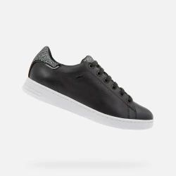 Geox Jaysen Woman Black Sneakers Summer Style Black Nappa and Embossed Suede Upper Comfortable Lightweight Shoes Size 41 Classic Design Fast Delivery Easy Exchange