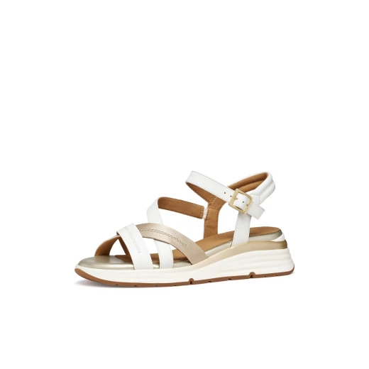 Elowynne Woman Sandals White Leather Effect Breathable City Style 41 Pearl Effect Nubuck Lightweight Comfortable Design Perfect For Your Daily Activities - Image 4