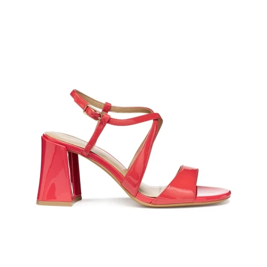 Eraklia 80 T01 Women's Sandal Coral Patent Leather High Heel 36 Stylish Comfortable Design Perfect for Office and Evening Wear City Outfits - Geox - Image 2