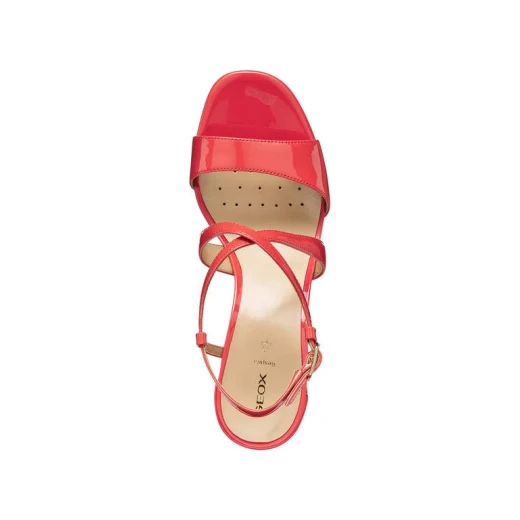 Eraklia 80 T01 Women's Coral Patent Leather Sandals with 80mm Heel and Comfortable Design for City and Evening Wear, Size 37, Feminine Appeal, Modern Style - Image 6