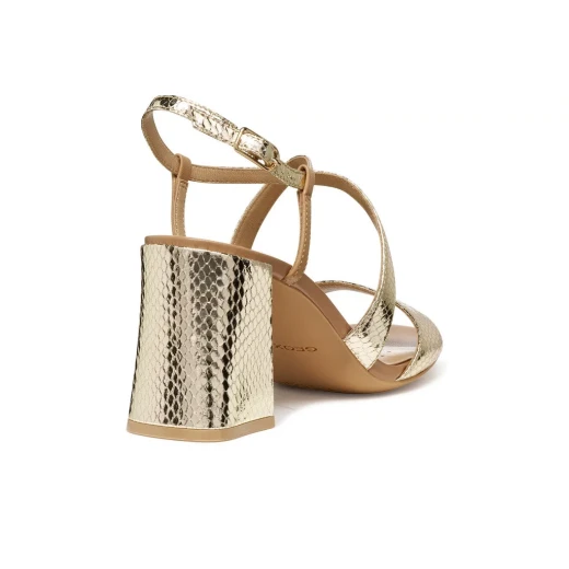 Eraklia 80 T01 Women's Sandals Gold Metallic Leather High Heel 41 - Image 4