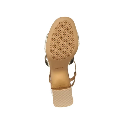 Eraklia 80 T01 Women's Sandal Gold Metallic Leather and Nappa Leather Heels 36 Comfortable High Heel Modern Design Feminine Appeal Perfect for City Outfits Evenings Out - Geox - Image 7