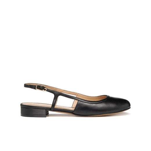 Virnilisa B Women's Slingback Ballerina Flats in Black Suede with Nappa Leather Details Size 36 for Everyday Wear and Office Outfits - Geox - Image 2