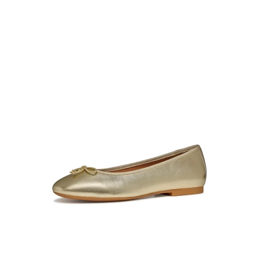 New Palmaria Woman Ballerina Flat Gold Metallic Leather Fabric Slip On Urban Design Comfortable for Everyday City Wear Size 38 Stylish Fashion D654JF.0Y211.C2L5K - Image 4