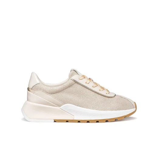 Metropoli Woman Sneaker Papyrus Size 38 Metallic Fabric Shiny Patent Leather Contemporary Basketball Design Trendy Sophisticated Everyday Wear Item Code D655JA 0LY66 C1S1L - Image 2