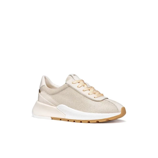 Metropoli Woman Sneaker Papyrus Size 38 Metallic Fabric Shiny Patent Leather Contemporary Basketball Design Trendy Sophisticated Everyday Wear Item Code D655JA 0LY66 C1S1L - Image 3