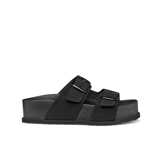 SANDYBETT High Women's Suede Sandals with Adjustable Straps and High Sole for Breathable Comfort and Trendy Style, Available in Black, Size 36, ITEMCODE D656KA.00022.C9999 - Geox - Image 3