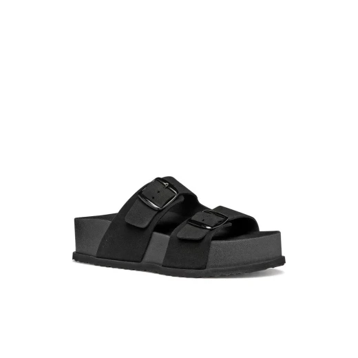 Sandybett High Women's Suede Sandals Black Size 38 Comfortable Breathable Trendy High Sole Adjustable Straps Contemporary Design Item Code D656KA 00022 C9999 - Image 4