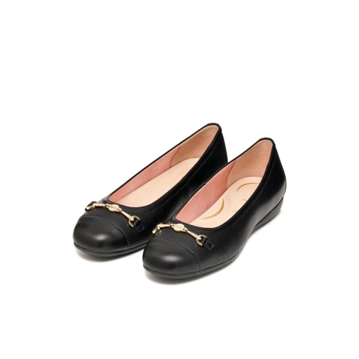 Annytah Woman Ballerina Flats in Black Nappa Leather Size 36 Comfortable and Breathable Urban Style Flat Shoes D657NA.000TU.C9999 for Women - Geox - Image 7