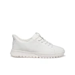 Flextride Plus Woman's Sporty Sneaker: White Leather and Elastane Comfort for Effortless Wear, Sizes Available, Perfect for Active Casual Outfits. - Geox