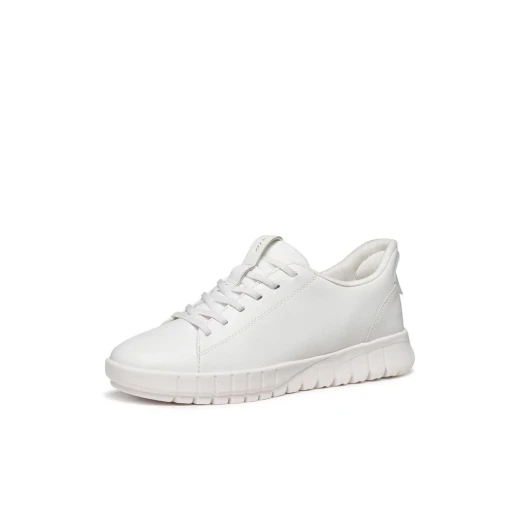 Flextride Plus Woman's Sporty Sneaker: White Leather and Elastane Comfort for Effortless Wear, Sizes Available, Perfect for Active Casual Outfits. - Geox - Image 4