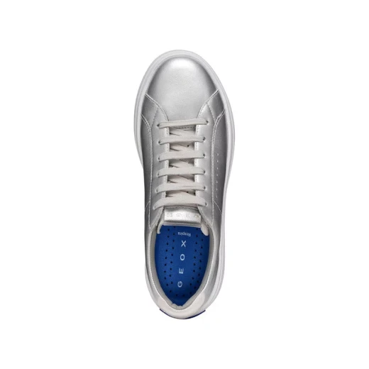 GXCP-03 Women's High Top Sneaker Silver 40 Metallic Leather Suede Breathable Comfortable Contemporary Minimalist Design Blue Touch Collection - Image 6