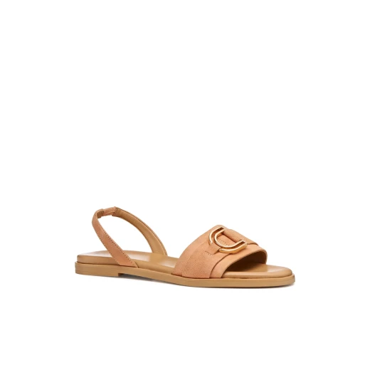 Naileen Woman Suede Flat Sandals Peach Color 36 Lightweight and Breathable Urban Style Summer Footwear for Women Comfortable Design Stylish D65SDB.00021.C8024 - Geox - Image 3