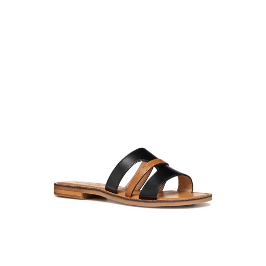 Maddalusia C Women's Leather Sandals Modern Minimalist Design Breathable Comfort Chic Everyday Wear Black Size 36 - Geox - Image 3