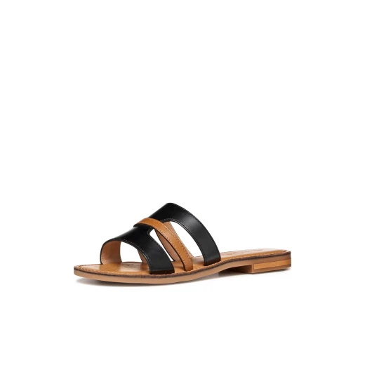 Maddalusia C Women's Leather Sandals Modern Minimalist Design Breathable Comfort Chic Everyday Wear Black Size 36 - Geox - Image 4