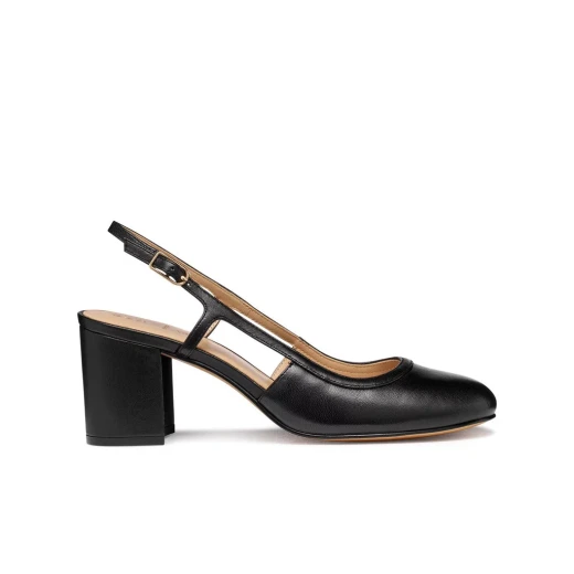 Virnilisa 65 Women's Slingback Pumps in Black Nappa Leather with a 65mm Heel, Elegant Design for Urban Sophistication, Available in Size 36 - Comfortable and Stylish Footwear - Geox - Image 2