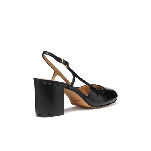 Virnilisa 65 Women's Slingback Pumps in Black Nappa Leather with a 65mm Heel, Elegant Design for Urban Sophistication, Available in Size 36 - Comfortable and Stylish Footwear - Geox - Image 4