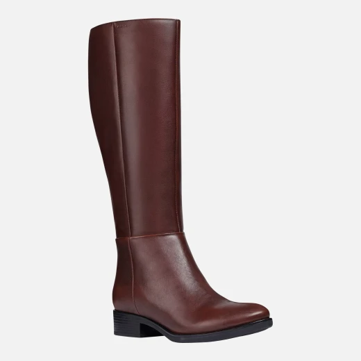 Geox Felicity Woman Equestrian Boots Cognac Brown Leather Size 41 - Geox - Image 3