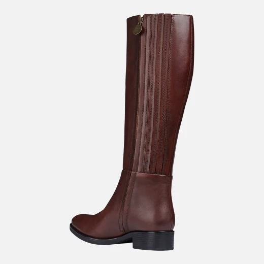 Geox Felicity Woman Equestrian Boots Cognac Brown Leather Size 41 - Geox - Image 4