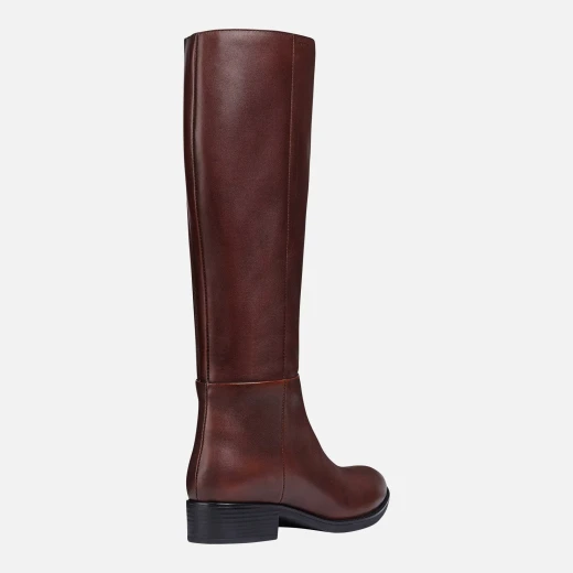 Geox Felicity Woman Equestrian Boots Cognac Brown Leather Size 41 - Geox - Image 5
