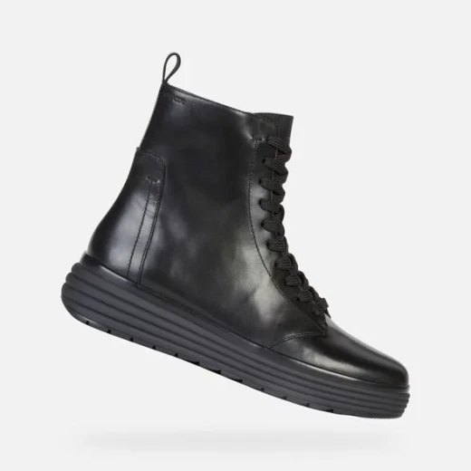 Geox Phaolae Woman's Ankle Boot Black Smooth Leather Lightweight Comfortable Casual Style Fast Delivery Size 37 Versatile Design Perfect For Informal Outings Easy Exchange - Geox - Image 2