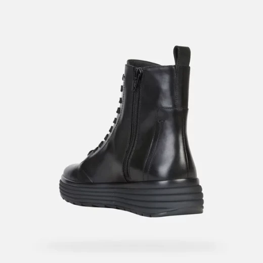 Geox Phaolae Woman's Ankle Boot Black Smooth Leather Lightweight Comfortable Casual Style Fast Delivery Size 37 Versatile Design Perfect For Informal Outings Easy Exchange - Geox - Image 4