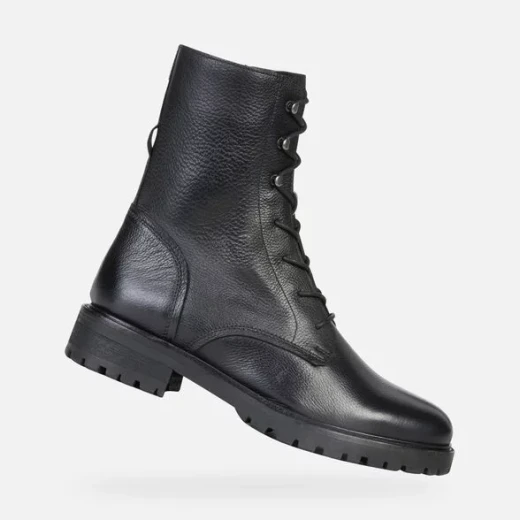 Geox Hoara Women's Black Ankle Boots Size 37 Made From Premium Nappa Leather. Contemporary Design, Metropolitan Appeal, and All Day Comfort for Evening Outfits - Geox - Image 2