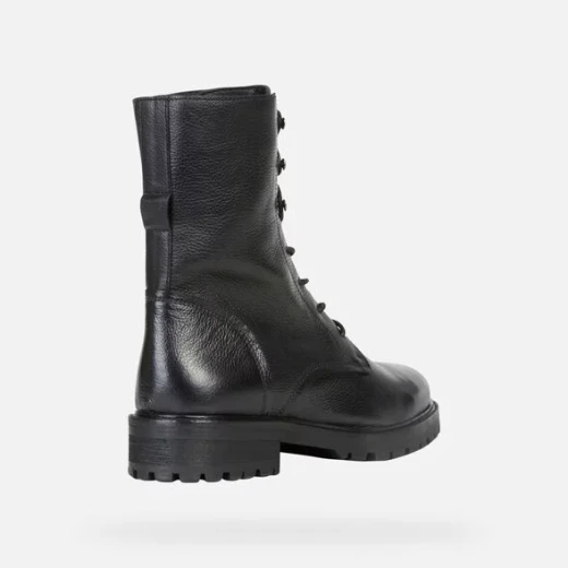Geox Hoara Women's Ankle Boots Black Nappa Leather 36 Urban Stylish Design Comfortable Breathable Footwear Evening Outfit Fast Delivery Easy Exchange at Geox Stores - Geox - Image 4
