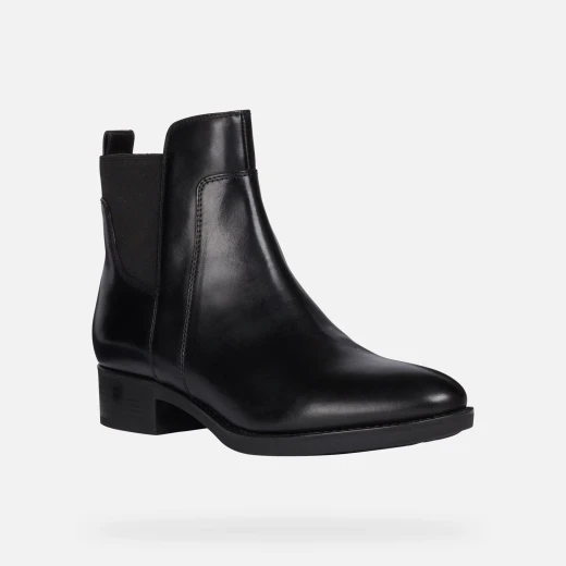 Geox Felicity Woman Black Leather Ankle Boots Equestrian Style 37, Classic Design, Fast Delivery, Easy Exchange at GEOX/JOR Stores, Timeless Allure for Casual and Office Outfits - Geox - Image 3