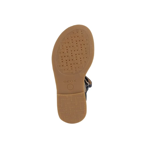 Geox Karly Girl's Sandals Navy Pearlescent Leather Effect Upper with Floral Embellishments 32 Adjustable Fit for Everyday Casual Wear Easy Entry J0235H.000NF.C4002 - Geox - Image 5