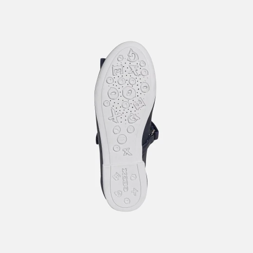 Geox Plie Girl's Ballet Flats in Navy Pearlescent Leather with Bow Detail, Breathable and Comfortable, Perfect for Special Occasions, Size 28 - Geox - Image 6