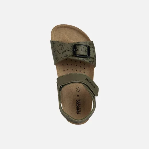 Geox Ghita Boy Military Sandals Army Green Black Summer 36 Lightweight Breathable Comfortable Kids Shoes Easy Match Outfits Leisuretime Wardrobe Durable - Geox - Image 5