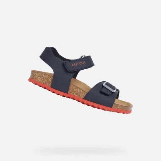 صنادل جيتا بوي من جيوكس مفتوحة عند الأصابع باللون الأزرق الداكن نسيج نبوك خفيف الوزن مسامية قابلة للتعديل مقاس 32 مثالية للمغامرات الخارجية توصيل سريع استبدال سهل - جيوكس - Image 2