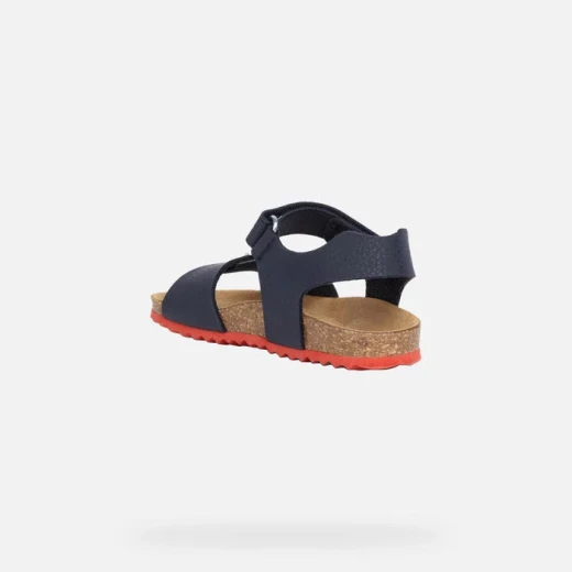 Geox Ghita Boy Open Toe Sandals Navy Blue Nubuck Effect Lightweight Breathable Adjustable 38 Perfect for Outdoor Adventures Boys' Footwear Summer Style - Geox - Image 5