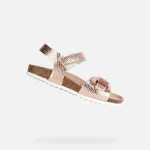 Geox Adriel Girl Sandals Rose Pink 34 Adjustable Buckle Summer Shoes - Geox