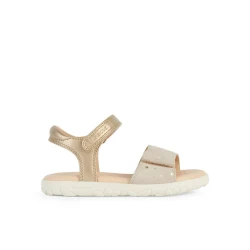 Geox Haiti Girl Sandals Platinum 34 Featuring Printed Suede Upper Pearlescent Details and Raised Flower Patterning Comfortable Stylish Sandals for Girls Perfect for Everyday Wear