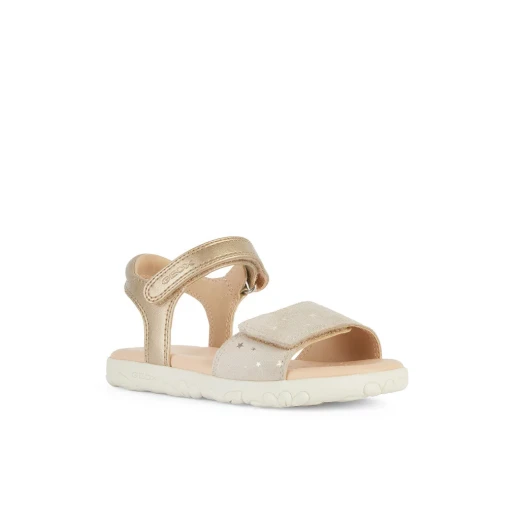 Geox Haiti Girl Sandals Platinum 34 Featuring Printed Suede Upper Pearlescent Details and Raised Flower Patterning Comfortable Stylish Sandals for Girls Perfect for Everyday Wear - Geox - Image 3