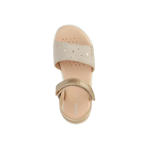 Geox Haiti Girl Sandals Platinum 34 Featuring Printed Suede Upper Pearlescent Details and Raised Flower Patterning Comfortable Stylish Sandals for Girls Perfect for Everyday Wear - Geox - Image 6
