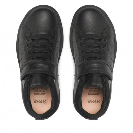 Geox Nebcup Boy Black Leather Waterproof Shoes Size 34 with Breathable Respira Sole and Durable Comfort for Active Boys - Geox - Image 6