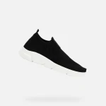 Geox Aril Boy Sneakers Black Junior's Lightweight Breathable Knit Fabric Casual Everyday Shoes Size 33 Comfortable Flexible Design Easy On Fast Delivery Exchangeable - Aril