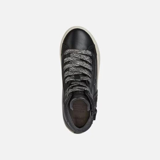 Geox Kalispera Girl Sneakers Black Leather Effect 37 Breathable Urban Design - Geox - Image 4