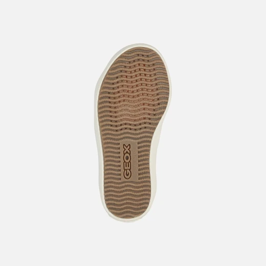 Geox Gisli Girl Sneakers Gold 34 Mid Cut Breathable Shoes Beige Suede-Like Upper Pearlescent Detailing Flexible Comfortable Design Practical for Everyday Wear J044NC.0DHAJ.C1X2L - Geox - Image 6